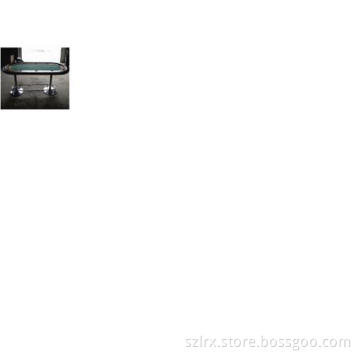 round corner green rectangle poker table